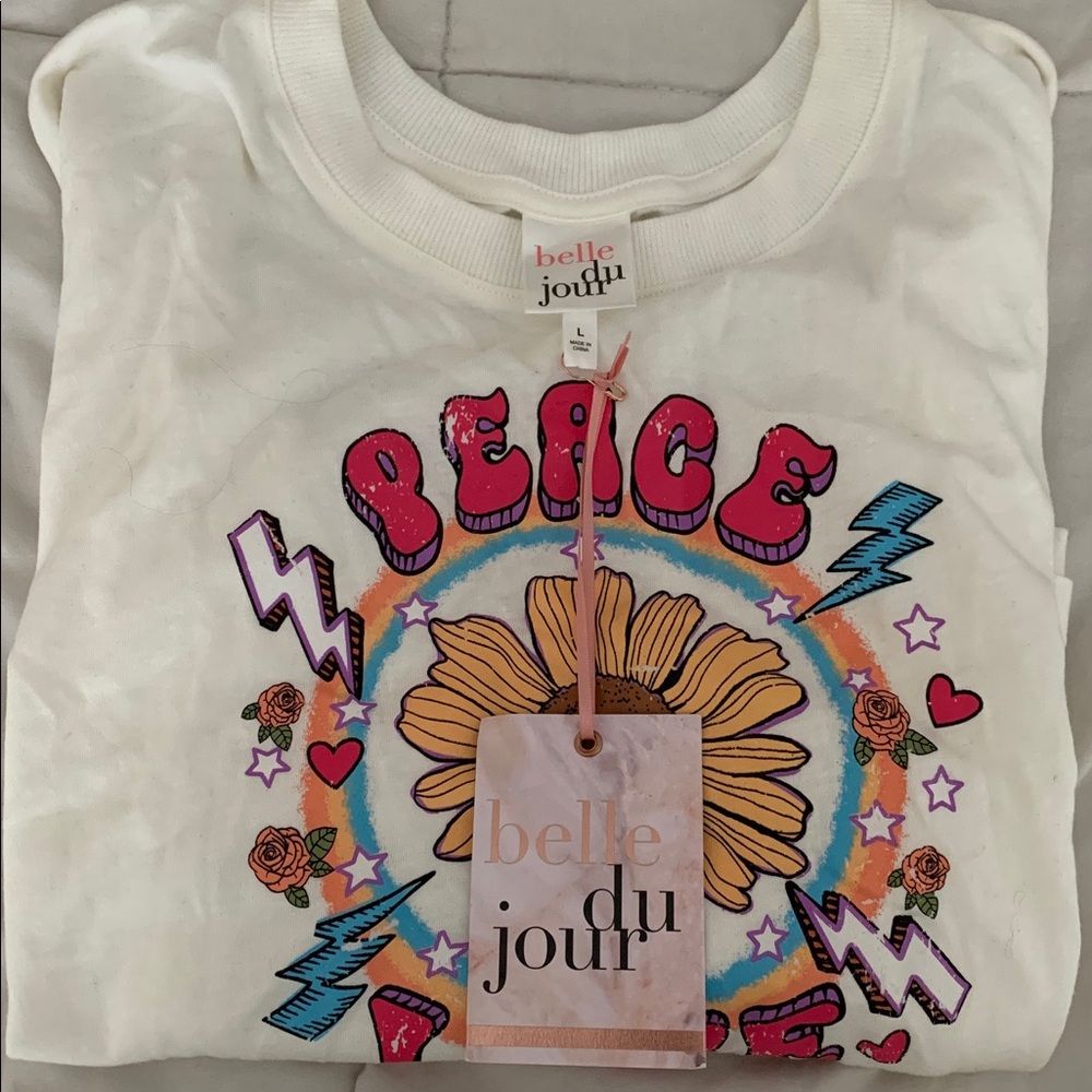 NWT Sunflower Peace Love Tee